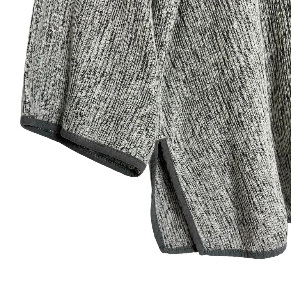 J Jill Pure Jill Tunic Womens Sz M Linen Blend Knit Gray Heather 3/4 Sleeve - Picture 2 of 8